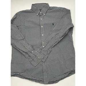 Polo Ralph Lauren Shirt Mens Large Green Blue Gingham Blue Pony Button Oxford